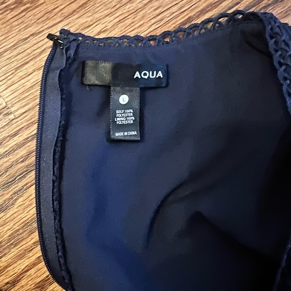 Aqua Navy Lace Fit & Flare Mini Dress – Size Large - Picture 3 of 5